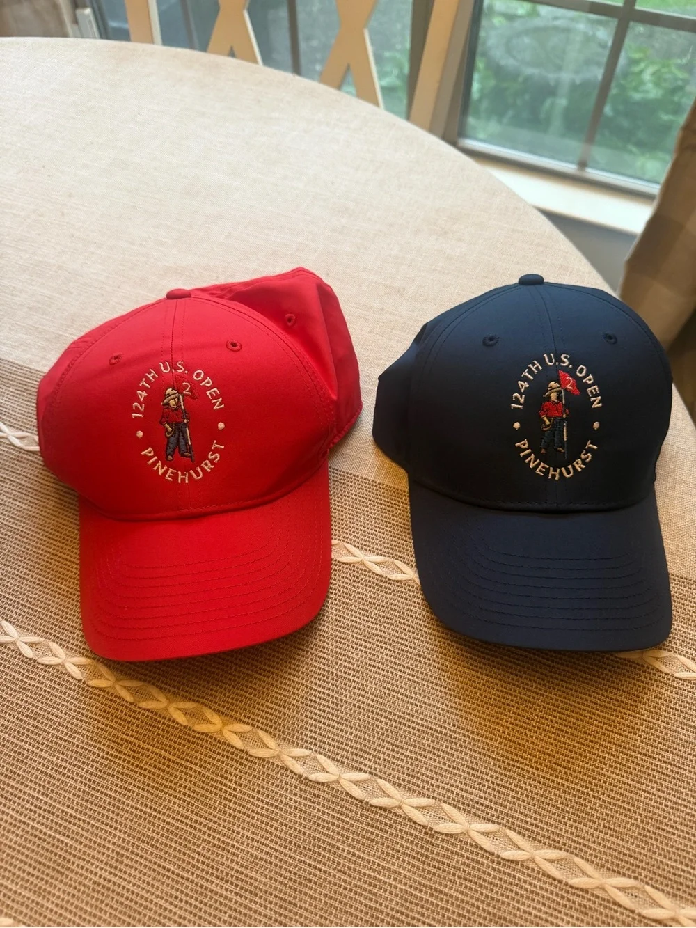 Nike red and Navy 124th U.S. Open Pinehurst Men's Golf Caps